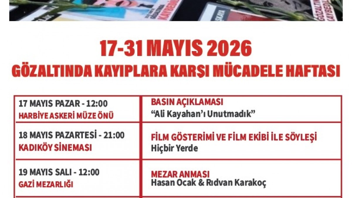 Gözaltında kayıplara karşı mücadele haftası: İHD ve TİHV’den etkinlik programı