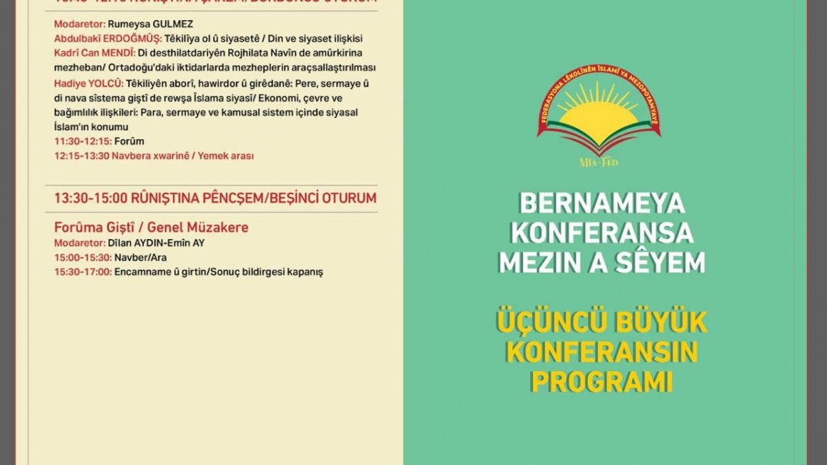 Diyarbakır’da Demokratik İslam Konferansı: İnançta Samimiyet Toplumda Özgürlük