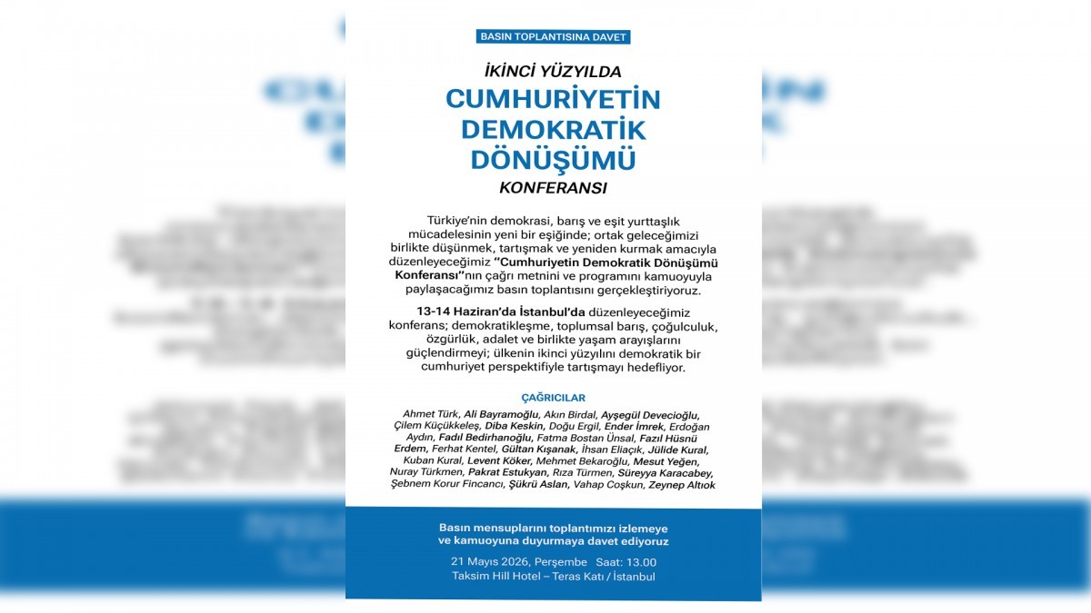 Demokratik Cumhuriyet İçin Büyük Buluşma: Konferansın Programı Belli Oldu