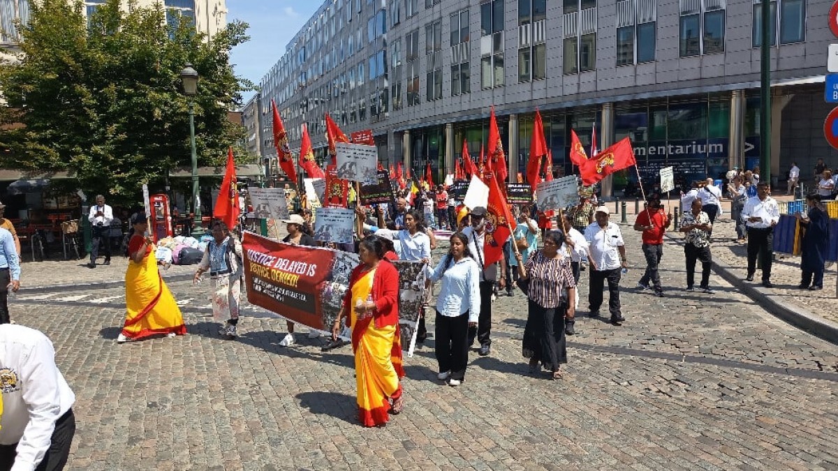 Brüksel’de Eelam Tamillerinden Adalet Yürüyüşü: AB’nin Sessizliğine Tepki