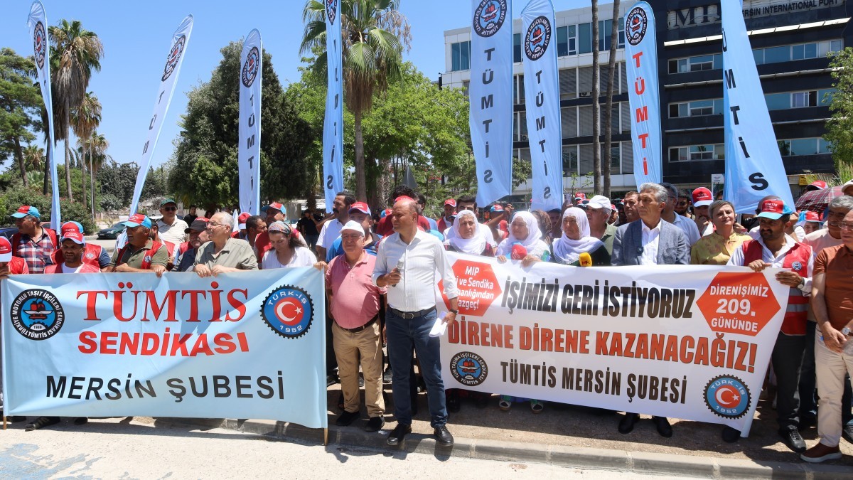 Mersin Limanı İşçilerinin Direnişi 209’uncu Gününde: ‘Talebimiz Kadrolu İş ve Sendikal Haklar’