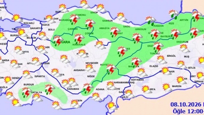 Meteoroloji’den 39 Kent İçin Gök Gürültülü Sağanak Uyarısı: Sıcaklıklar Mevsim Normallerinin Üzerinde Seyredecek